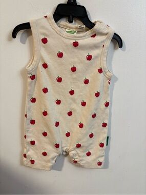 Parade Organic Cream Apple-Print Baby Romper unisex 12-18 months